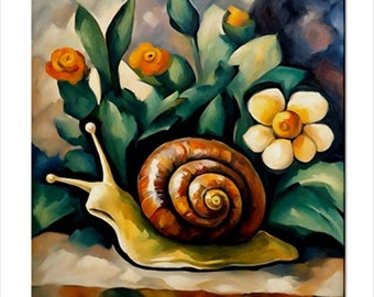 Snail Ceramic Tile Art Backsplash Home Wall Decor 4.25x4.25 Inches