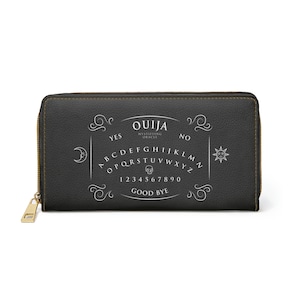 Ouija Board Zipper Wallet Occult Art Faux Leather Cruelty Free