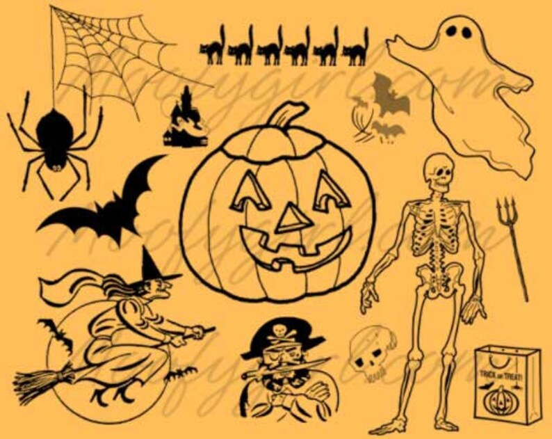 Halloween Ghost Witch Pumpkin 24 Brushes Brush Set Etsy