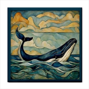Whale Ceramic Tile Sea Ocean Art Backsplash Home Wall Decor