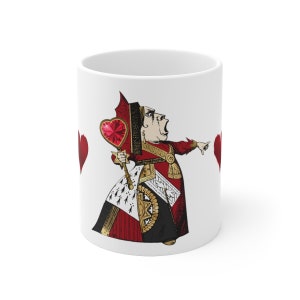 Queen Of Hearts Ceramic Coffee Mug 11oz Alice In Wonderland Art