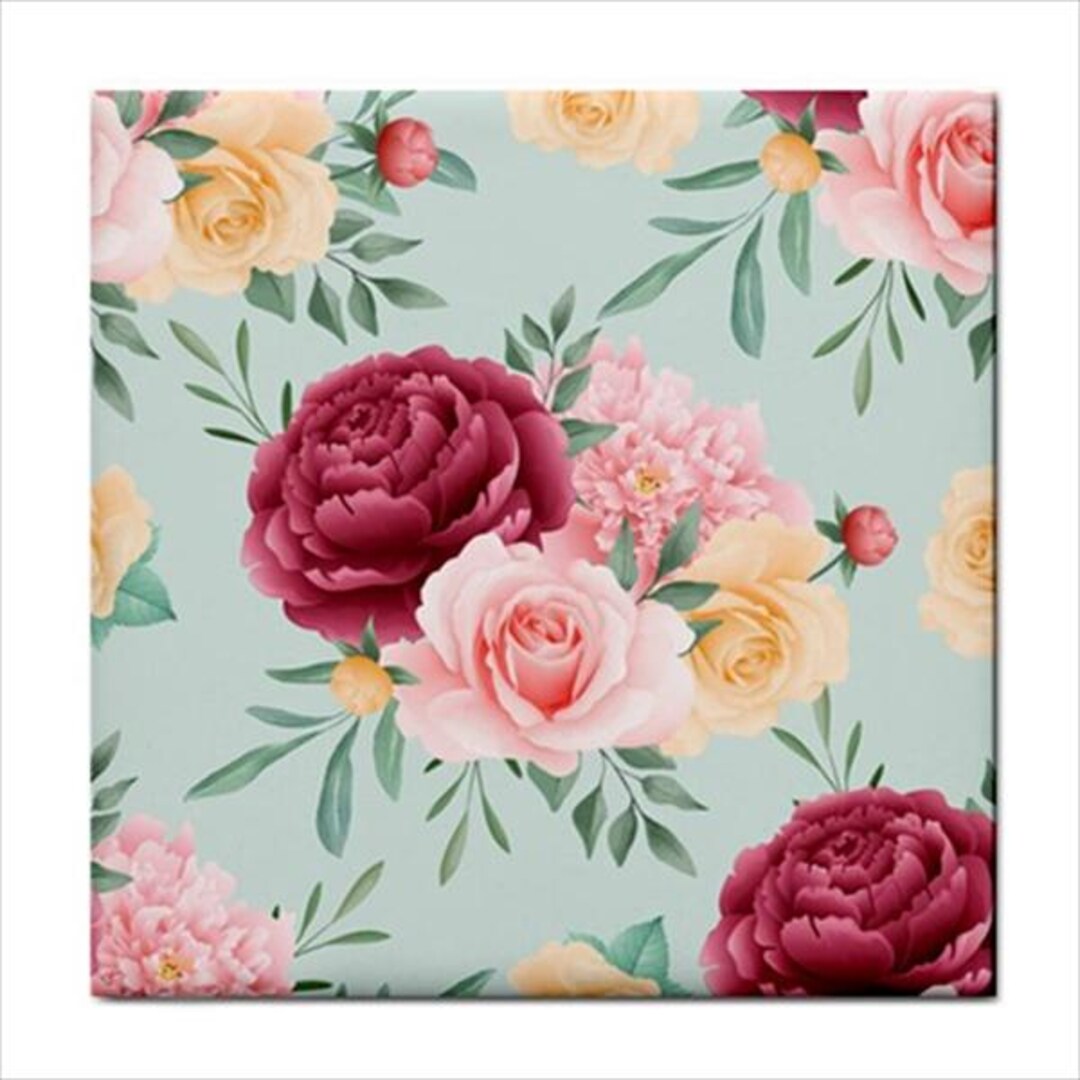 Roses Ceramic Tile: Vintage Style Home Decor Accent - Etsy