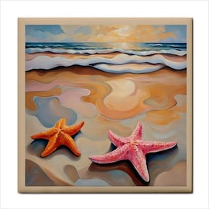 Starfish Beach Ceramic Tile Art Nautical Backsplash Home Wall Decor