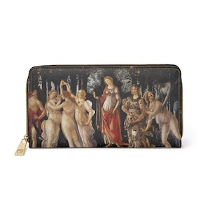 Primavera Three Graces Botticelli Art Zipper Wallet Faux Leather