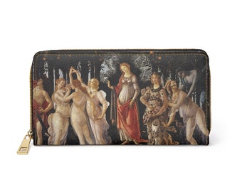 Primavera Three Graces Botticelli Art Zipper Wallet Faux Leather