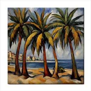 Palm Trees Ceramic Tile Beach Art Backsplash Home Wall Decor