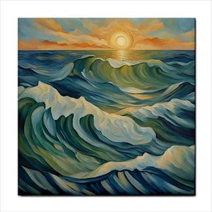 Beach Ocean Sunset Ceramic Tile Art Backsplash Home Wall Decor Accent