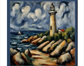 Lighthouse Ceramic Tile Art Backsplash Home Wall Decor 4.25x4.25 Inches