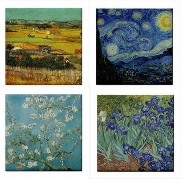 Vincent Van Gogh Impressionist Art Home Decor Kitchen Bathroom Craft Backsplash Tiles Set Of 4 Back Splash