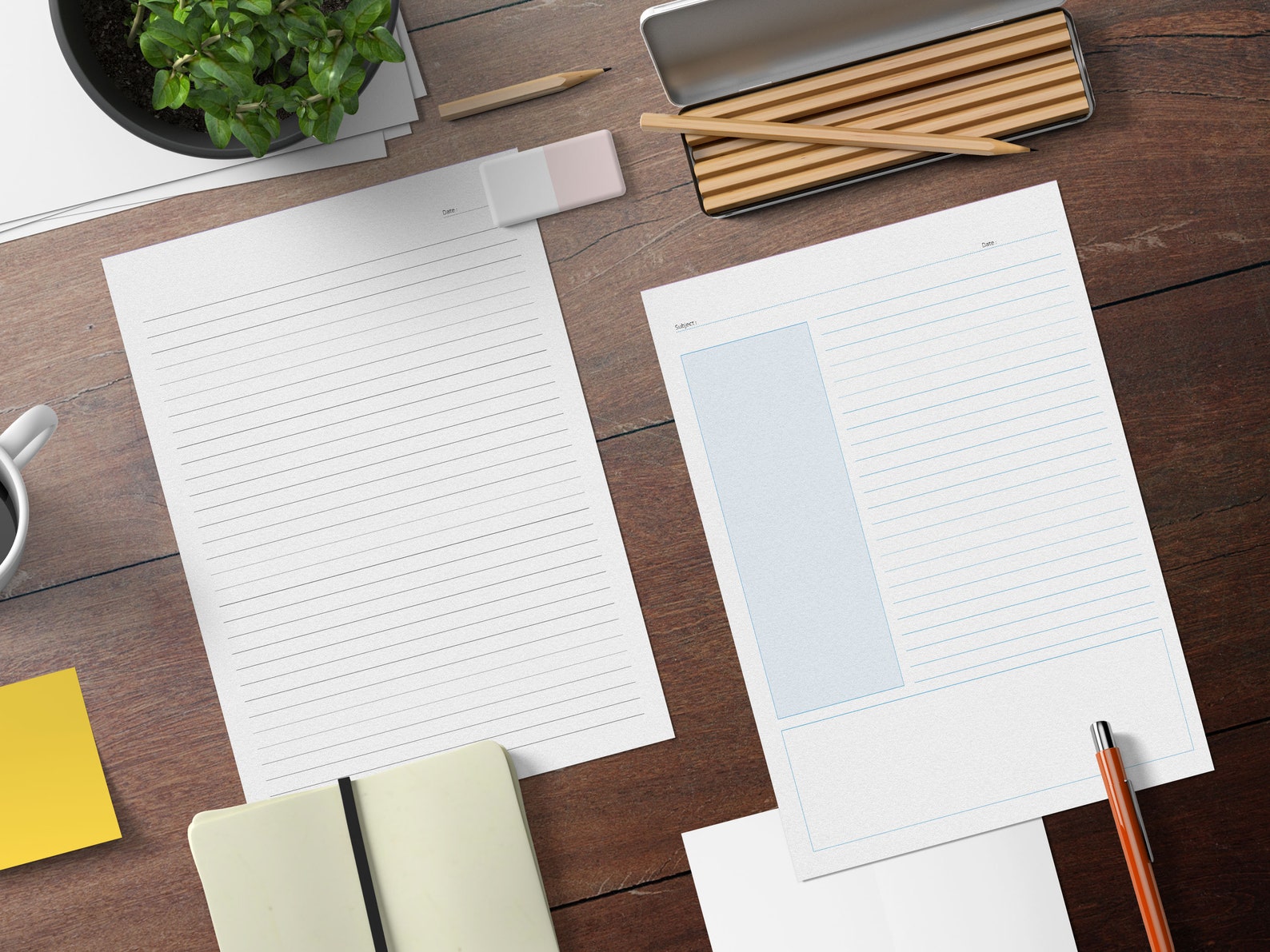 Versatile Lined Paper PDF Bundle - A4 & Letter | Notebook, Math Grid ...