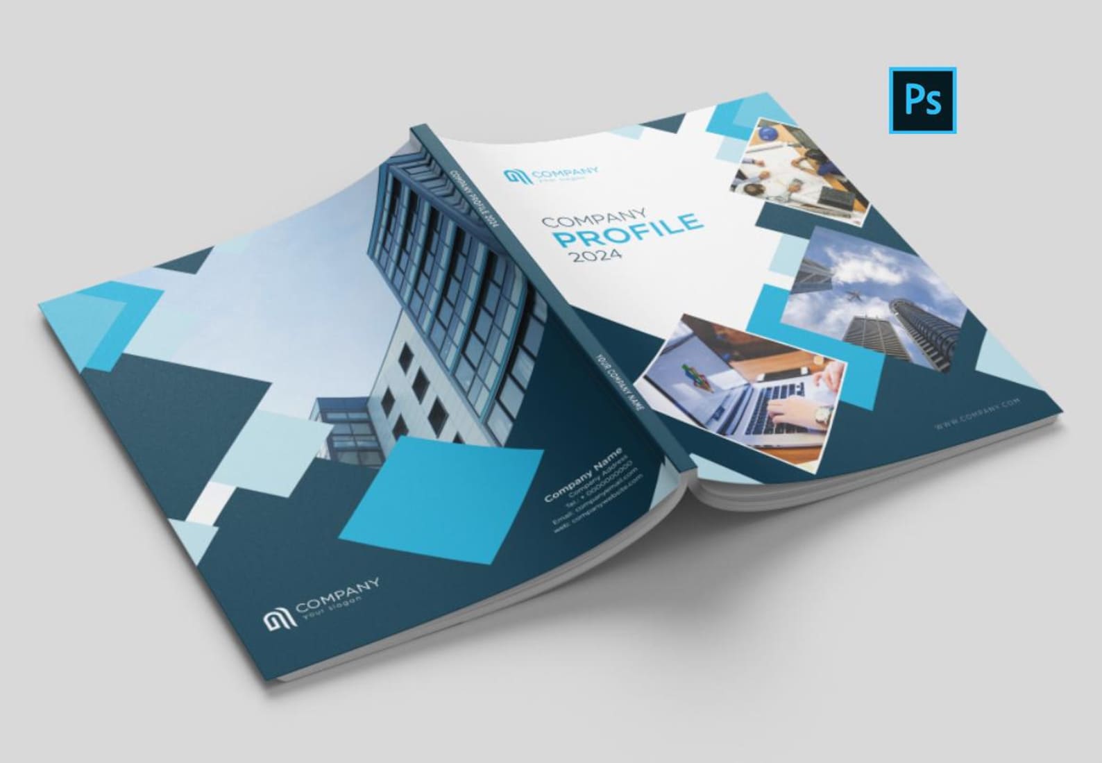 Letter Size and A4 Size Annual Report Cover, Company Profile Cover ...