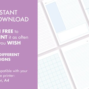 Versatile Lined Paper PDF Bundle - A4 & Letter | Notebook, Math Grid ...