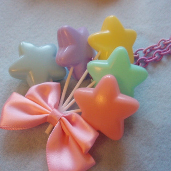 Pastel Star Balloons Sweet Lolita Fairy Kei Bow Necklace