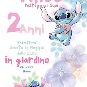 Invito Compleanno Digitale tema Stitch