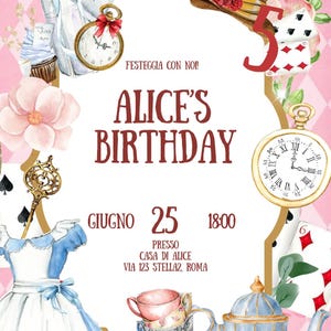 Invito digitale Alice Nel Paese delle Meraviglie