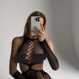 Black Jumpsuit Dancewear Photo Shoot Outfit Lace  Bodysuit Adult One Piece Costume black lace bodystocking translucent bodysuit sexy body