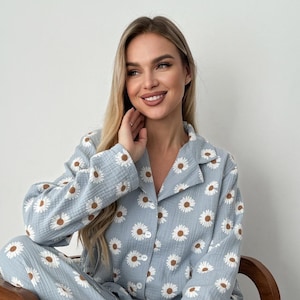 Floral Bridesmaid Pajamas Something  Bachelorette Party Theme PJs Bridesmaid Proposal Bridesmaid Getting Ready Outfit plussize size XL XXL
