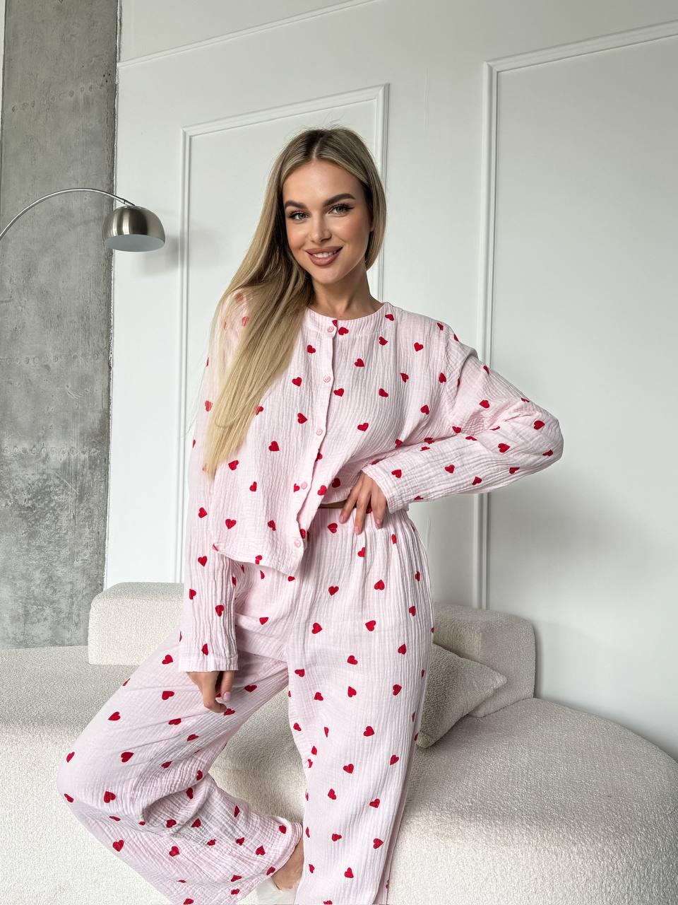 Womens Gauze Pajama Set Etsy UK