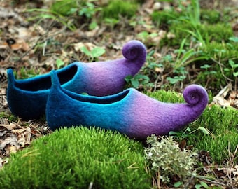 Woodland fairy shoes, felted home slippers, Fairy weddings inspired HANDMADE to order