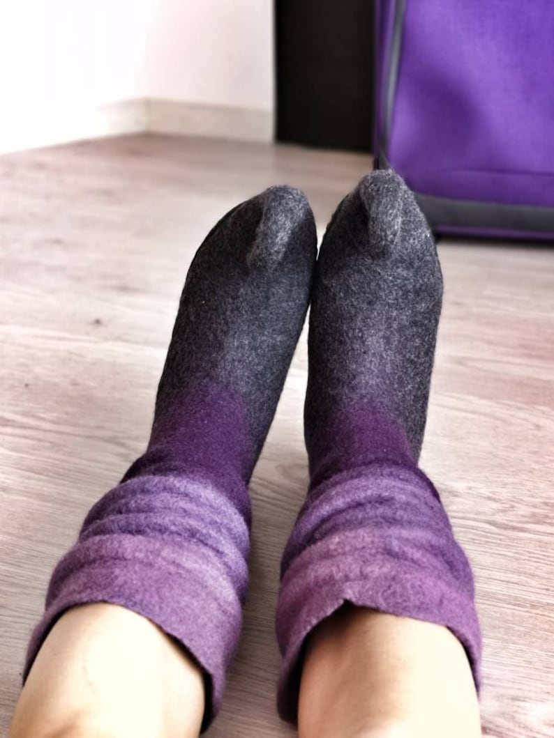 Ready to Ship Boots Purple Fairy Shoes Curly Toes Boots Etsy