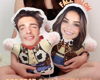 Personalized Photo Pillow: Face Pillow, Custom Plush Humanoid Doll, Birthday Gift, Unique Couple Gift