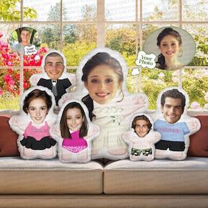 Custom Face Photo Pillow: Personalized Cartoon Doll Cushion