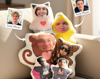 Custom Face Plush Pillow: Personalized 3D Photo Gift for Couples, Funny Gift for Birthday, Unique Gag Boyfriend Gift, Christmas Gift