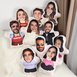 Muñeca con foto personalizada | Regalo de cumpleaños personalizado | Almohada de peluche con imagen de niña | Almohada decorativa con forma de muñeca de peluche para niño