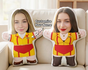 Customized Face Photo Pillow - Funny Best Friend Gift, Dynamic Duo 3D Cushion, BFF Birthday Gift, Long Distance Sister Gifts