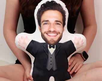 Personalized Photo DIY Humanoid Cushion, Custom Face Pillow from Photo, Custom Shaped Plush Toy, Unique Couple Gift