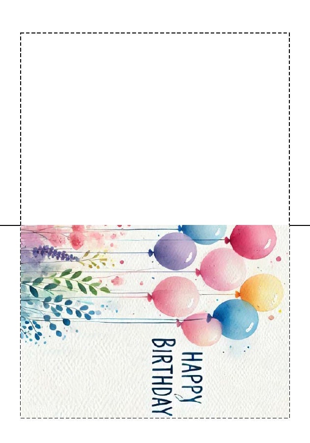 Happy Birthday Card for Download and Print at Home - Etsy