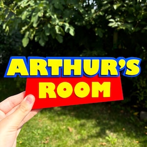 Personalised Toy Themed Name Sign | Custom 3D Printed Bedroom Sign | Adventure Inspired Style | Kids Room Decor Sign | Boy/Girl Gifts