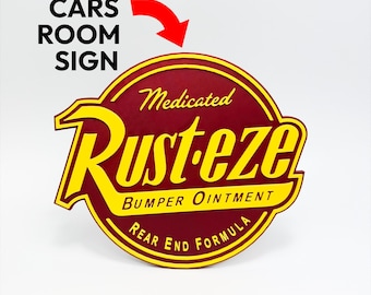 Op Rusteze Cars geïnspireerd 3D-geprint slaapkamerbord | Stijl snelheid en avontuur