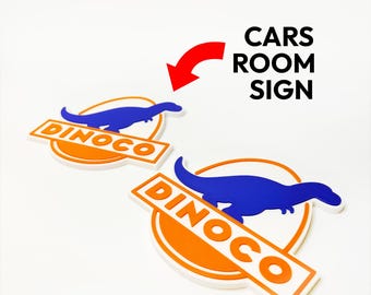 Op Dinoco Cars geïnspireerd 3D-geprint slaapkamerbord | Stijl snelheid en avontuur