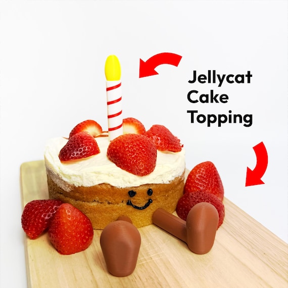 Jellycat Birthday Cake Topper Set | Custom 3D Printed Party Decor | Candle & Feet Design