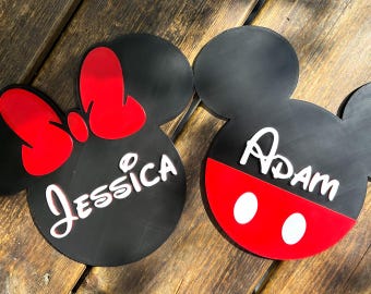Gepersonaliseerde naambord cartoon muis | Op maat gemaakt 3D-geprint slaapkamerbord | Op cartoons geïnspireerde stijl | Decoratiebord kinderkamer | Cadeaus voor jongens/meisjes