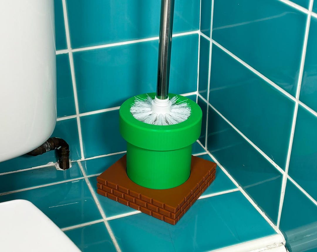 Pipe Toilet Brush Stand 3D Printed Bathroom Decor Video Game Inspired ...