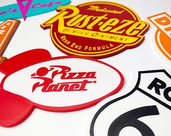 Cars Themed Sign Set | Custom 3D Printed Bedroom Decor | Adventure/ Speed Inspired Style