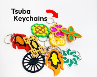 Demon Slayer-sleutelhanger mini-tsuba-bedel | Anime-accessoire om te verzamelen voor fans en cadeaus