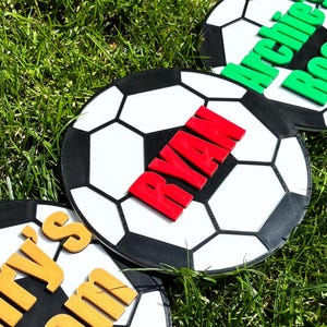 Personalised Football Name Sign | Custom 3D Printed Bedroom Sign | Footy Inspired Style | Sports Name Plate | Kids / Football Fan Gifts