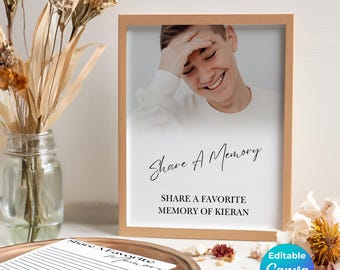 Share a Memory Card Template, Personalized Favorite Memory, Memorial ...