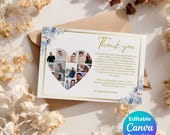 Funeral Thank You Card, Editable Memorial Gratitude Card, Sympathy Thank You Card, In Loving Memory, Celebration of Life, Memorial Card,