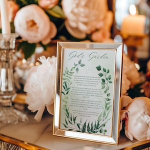 Poema da mesa funerária God's Garden | Memorial para impressão | Lembrança de homenagem | Decoração de celebração da vida | Presente de simpatia | Download instantâneo