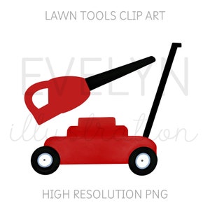 Aquarell Rasenmäher ClipArt, Rasenmäher Aquarell, Rasenpflege, Laubbläser, Aquarell Rasenmäher PNG, Digital Clip Art, Sofort Download