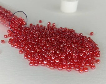 Transparent Lustered Siam Ruby Red TOHO Seed Beads size 11