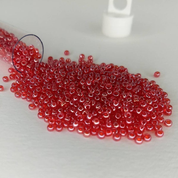 Perles de rocaille TOHO rouge rubis Siam lustré transparent taille 11