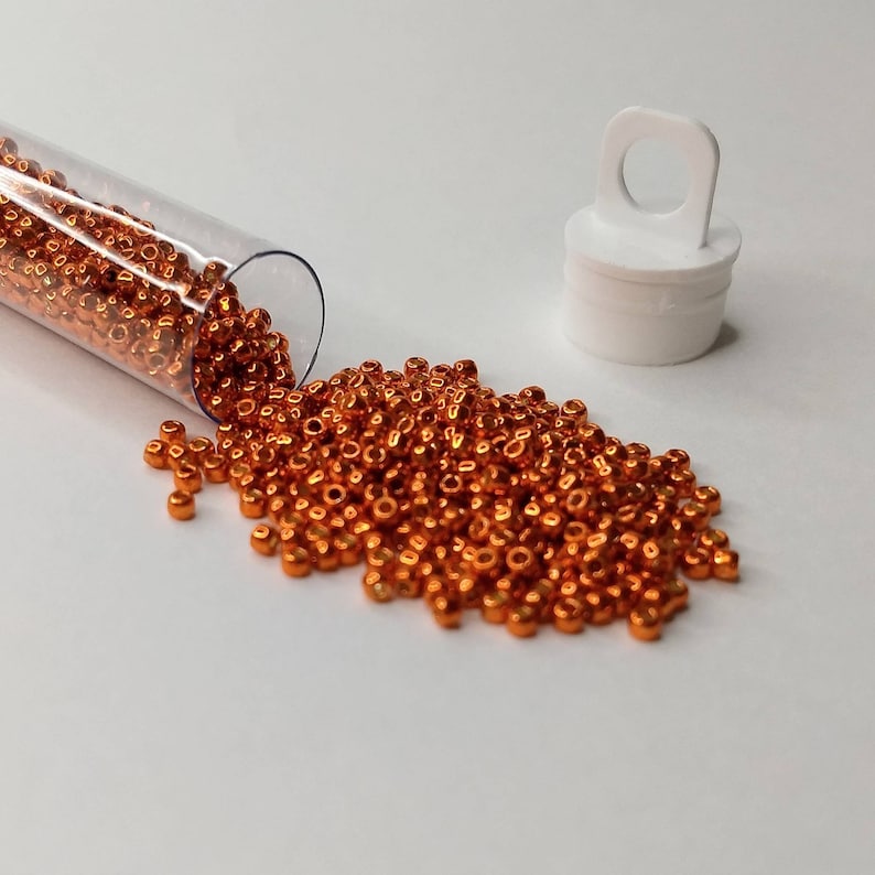Saffron Orange TOHO Seed Beads size 11o Permafinish Galvanized Saffron