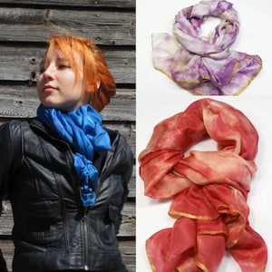Custom Dyed Long Silk Alchemy Scarf Wrap Shawl Bespoke Lagenlook Tribal Dance Veil