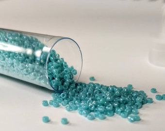 Opaque Rainbow Turquoise Blue 15o Seed Beads