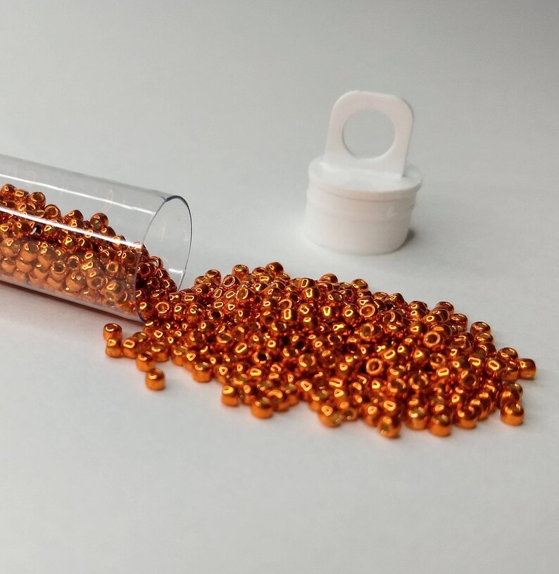 Saffron Orange TOHO Seed Beads size 11o Permafinish Galvanized Saffron